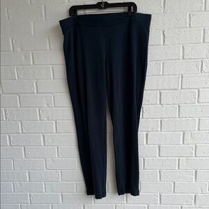 Pure Jill Women's Blue Slim Leg Knit Pull On Pants Career-wear Loungewear Size L